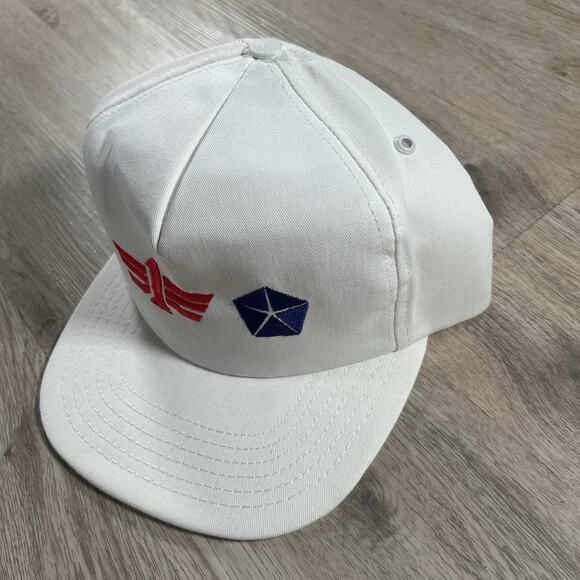 Vintage Chrysler Hat Snapback Car Automobile White Made In USA Cap - Picture 8 of 9